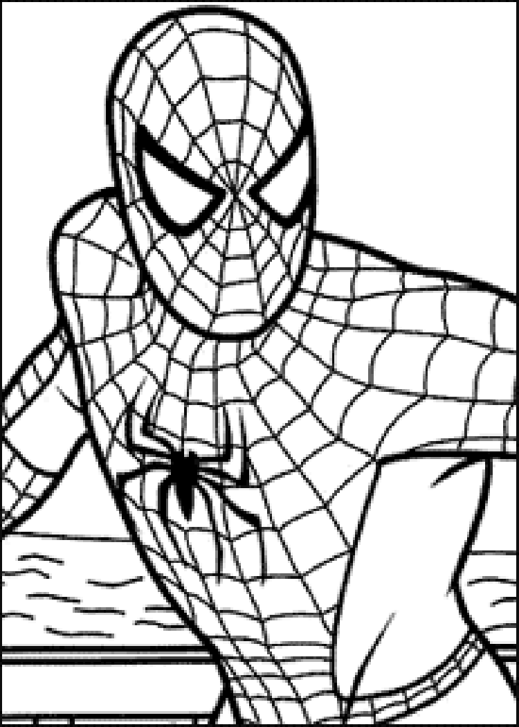 The spider man ready to be colored