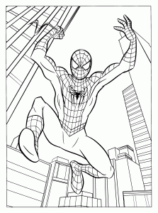 Coloring page spiderman for kids