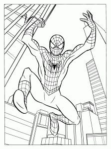 Create a spiderman colouring book easy