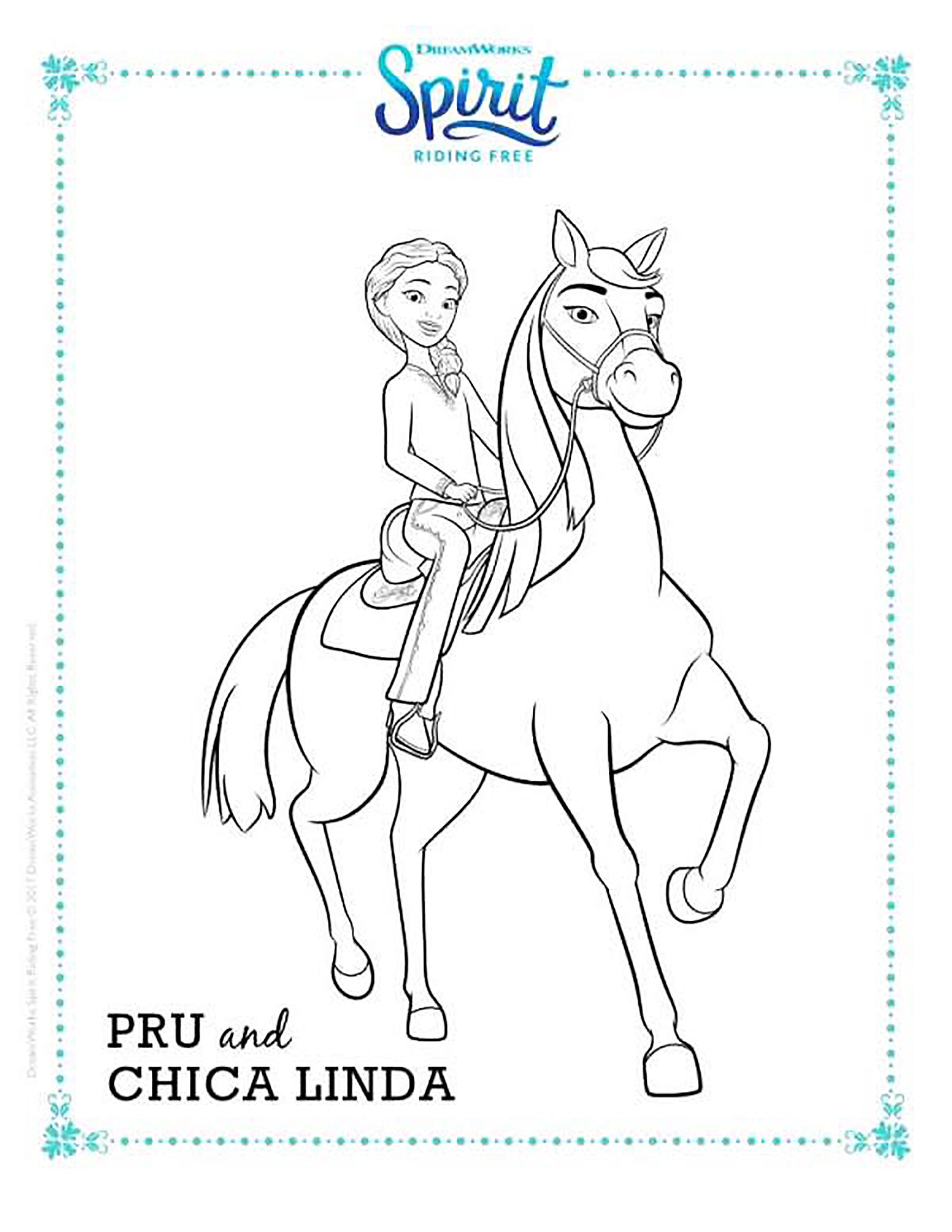 Funny free Spirit coloring page to print and color