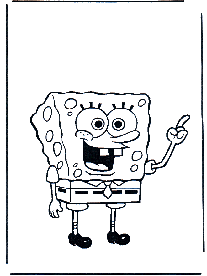 Bob has an idea (Printable SpongeBob Coloring Page for Kids)