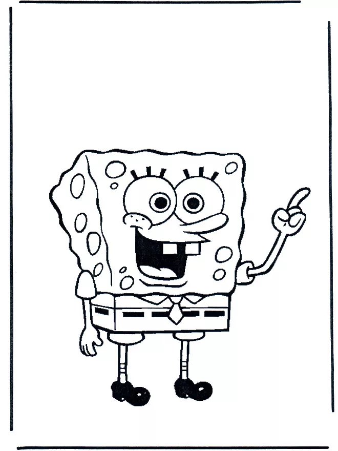 Bob has an idea (Printable SpongeBob Coloring Page for Kids)