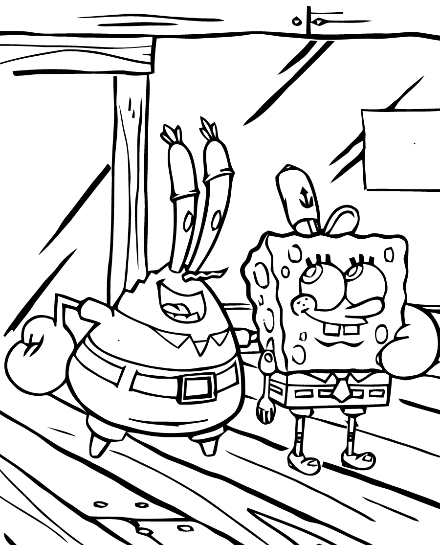 Coloring page : Spongebob free to color for children.