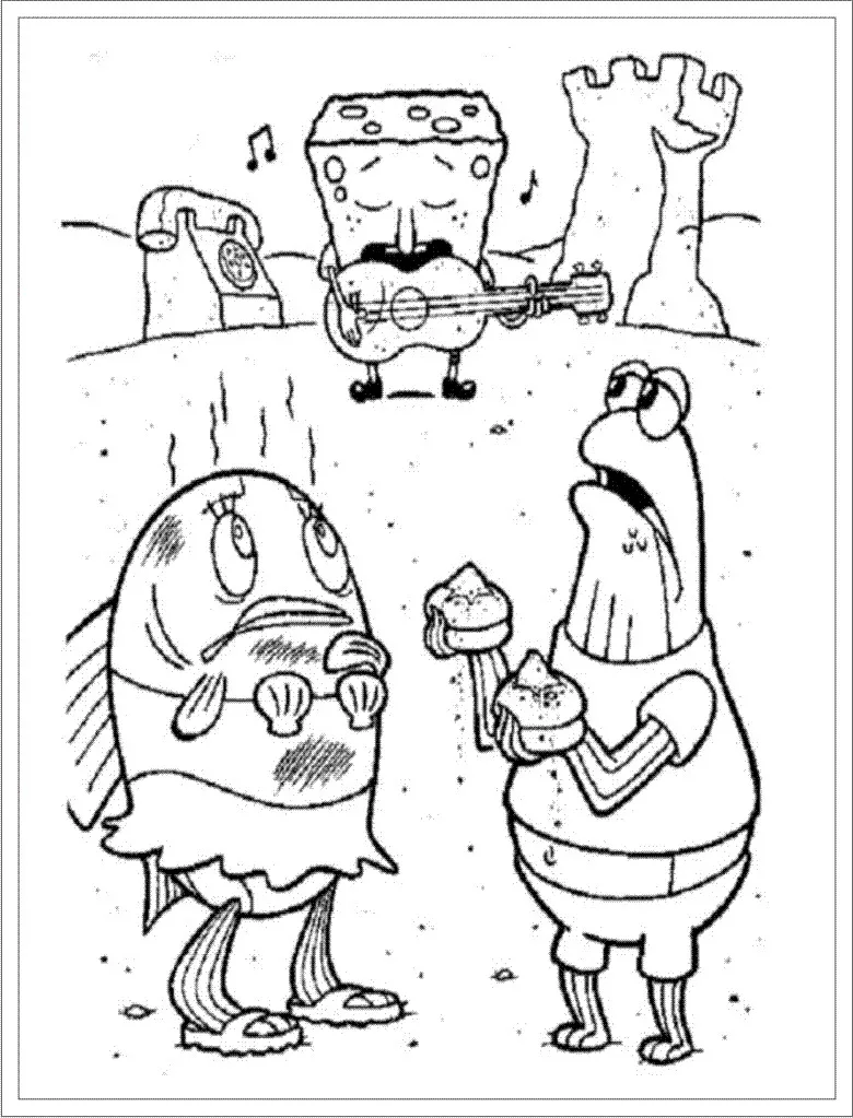 Sponge Bob coloring page for kids (SpongeBob)