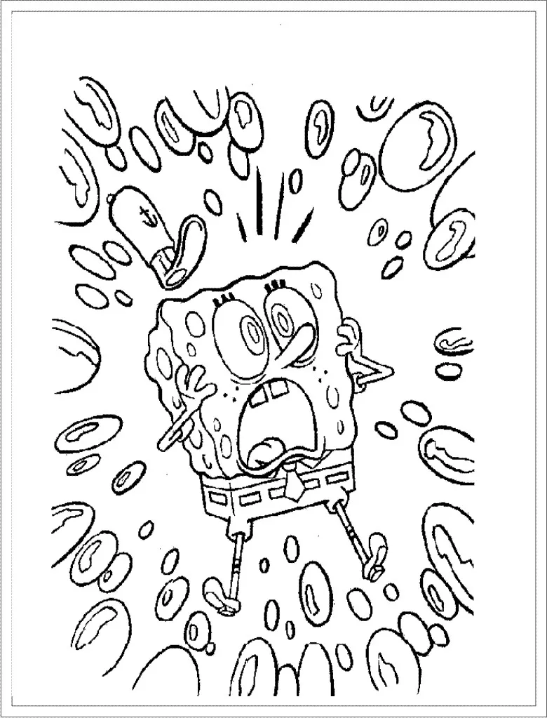SpongeBob coloring page to print for kids