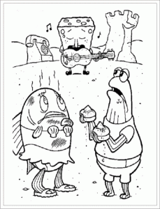 spongebob  free printable coloring pages for kids