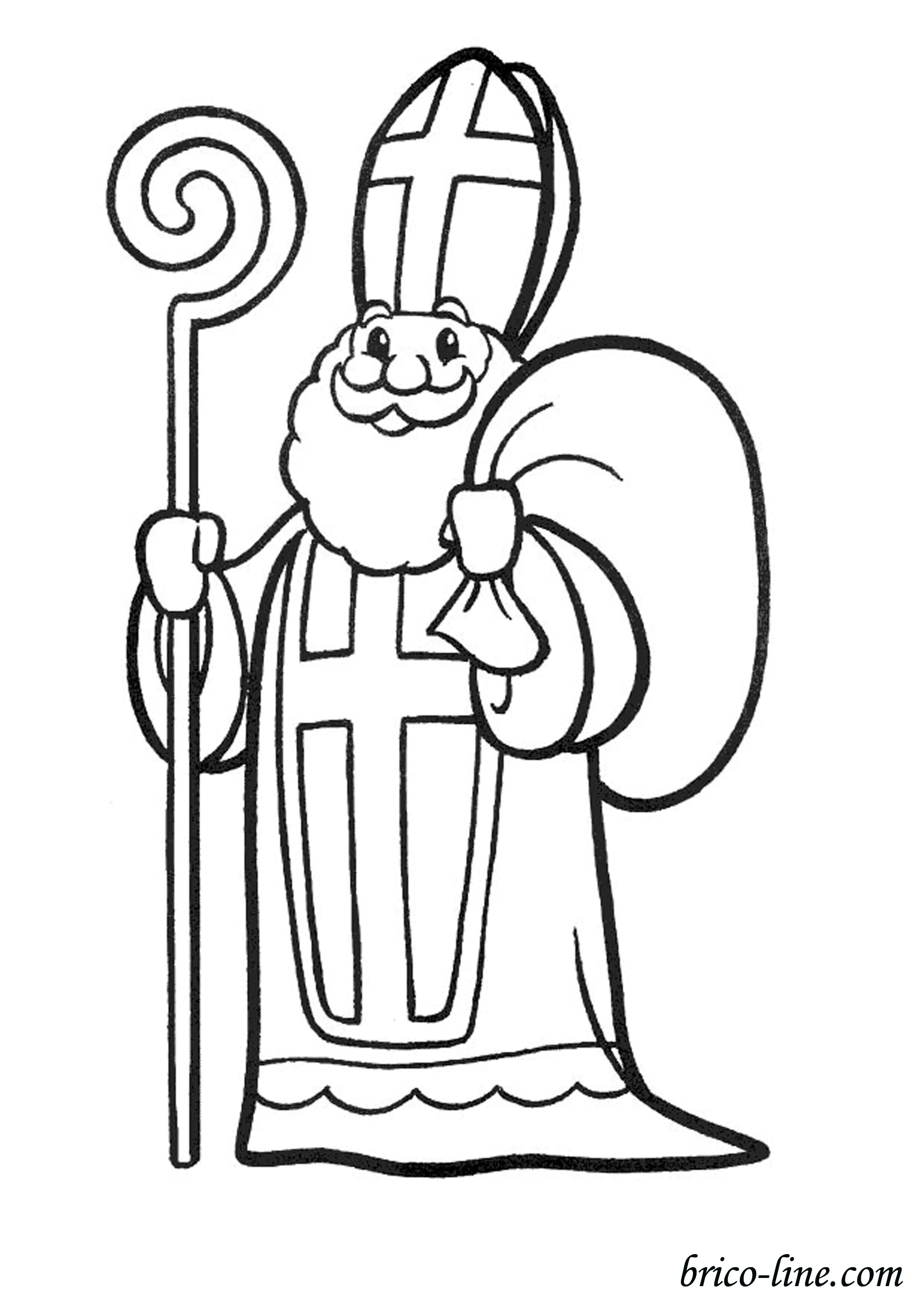 St. Nicholas coloring page for children (St Nicolas)