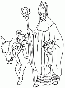 Coloring of Saint Nicholas to download for free