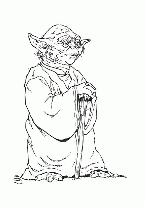 Star Wars Coloring Page : Yoda Printable Star Wars Coloring Page for Kids : Yoda