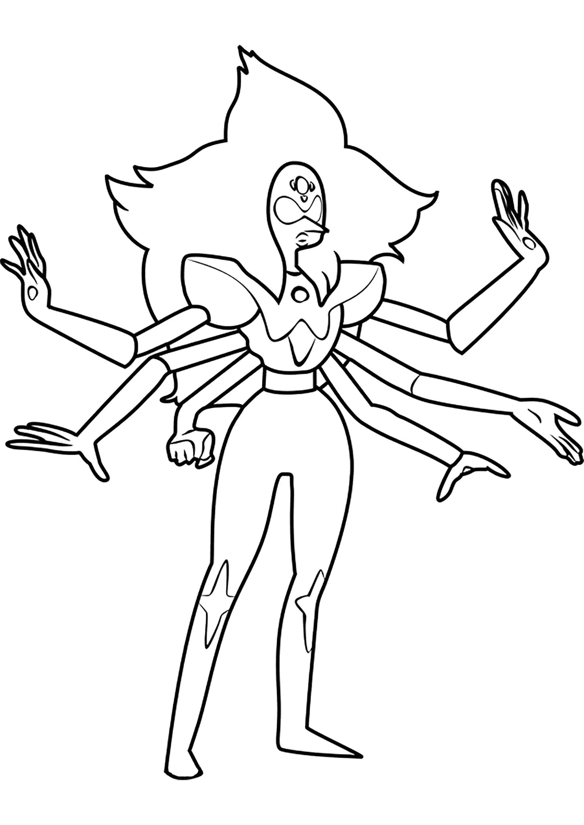 Alexandrite and all its arms (Printable Steven Universe Coloring Page for Kids)