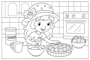 Strawberry pastry (Strawberry Shortcake Coloring Page)