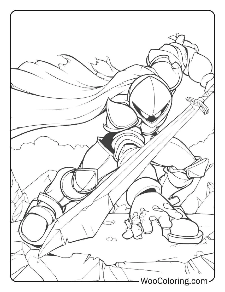 Mysterious warrior (Printable Super Smash Bros Coloring Page for Kids)