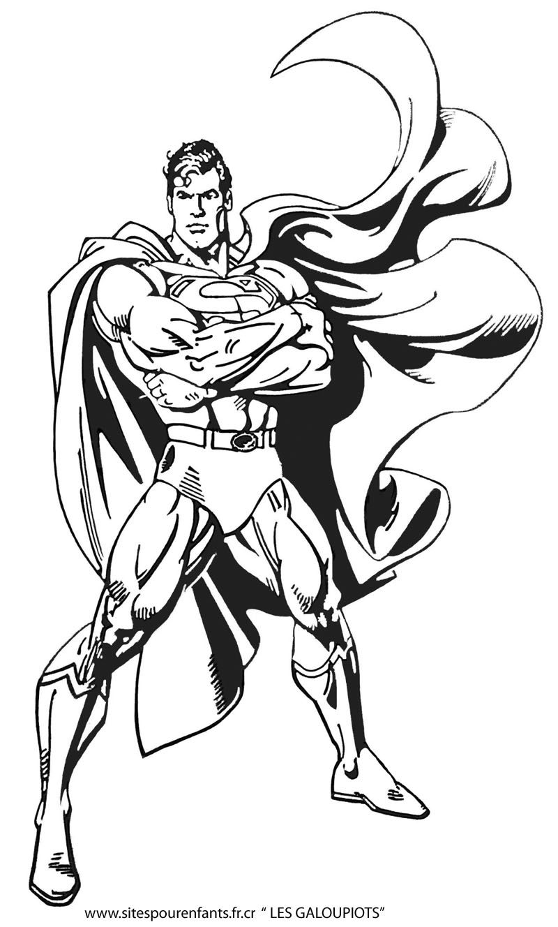 Incredible Superman coloring page to print and color for free