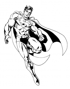 Coloring page superman to color for kids