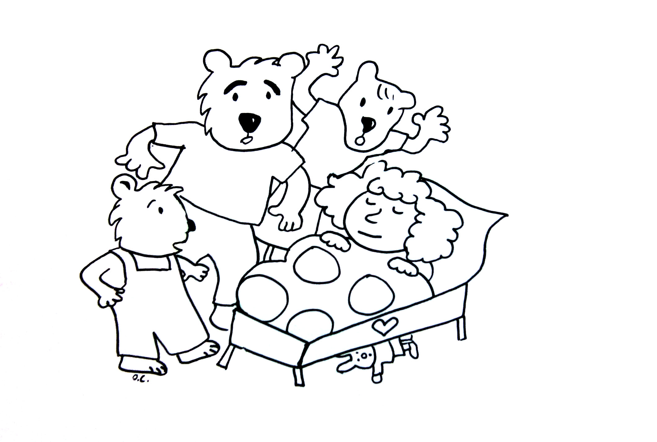 goldilocks and the three bears pictures to colour