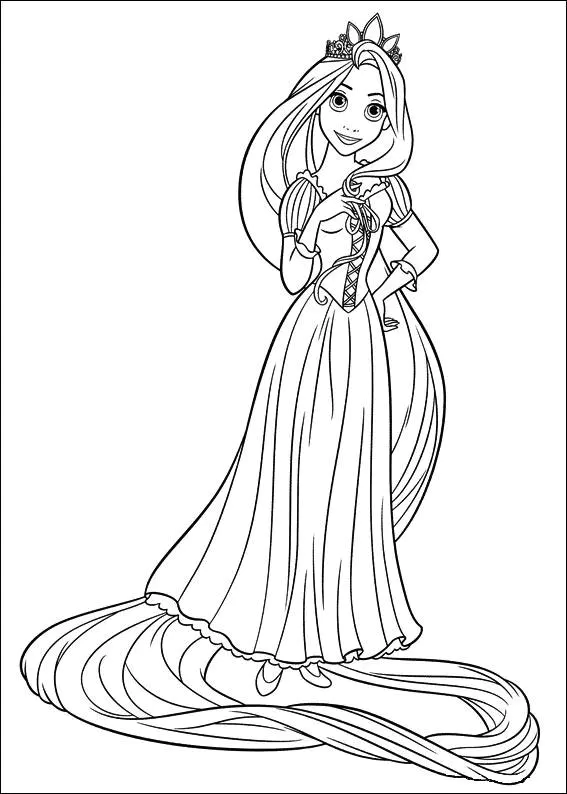 Tangled for children (Printable Coloring Page for Kids)