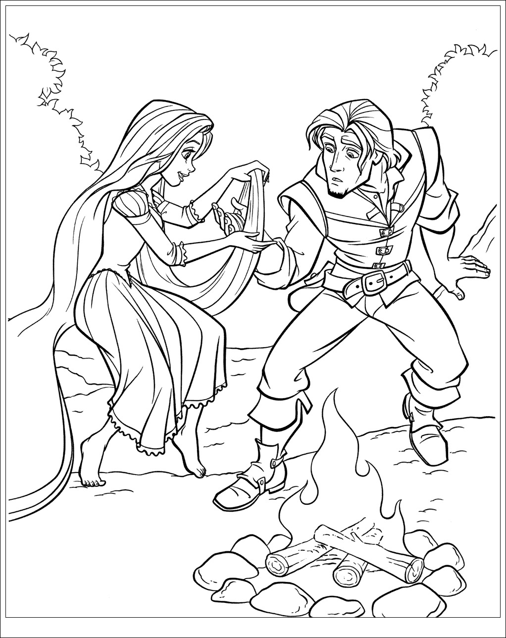 Tangled to print (Printable Coloring Page for Kids)
