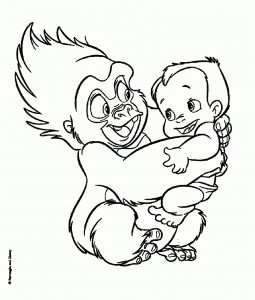 Little monkey and baby Tarzan