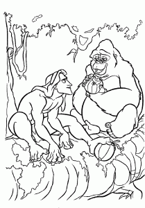 Coloring page tarzan to color for children
