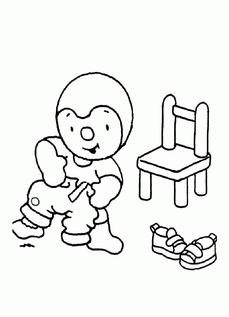 Pocoyo is Sitting Coloring Pages - Free Printable Coloring Pages