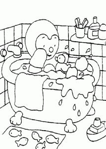 Free coloring pages of T'choupi to color