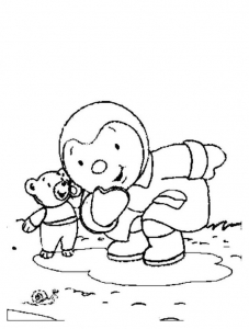Coloring page tchoupi to color for kids