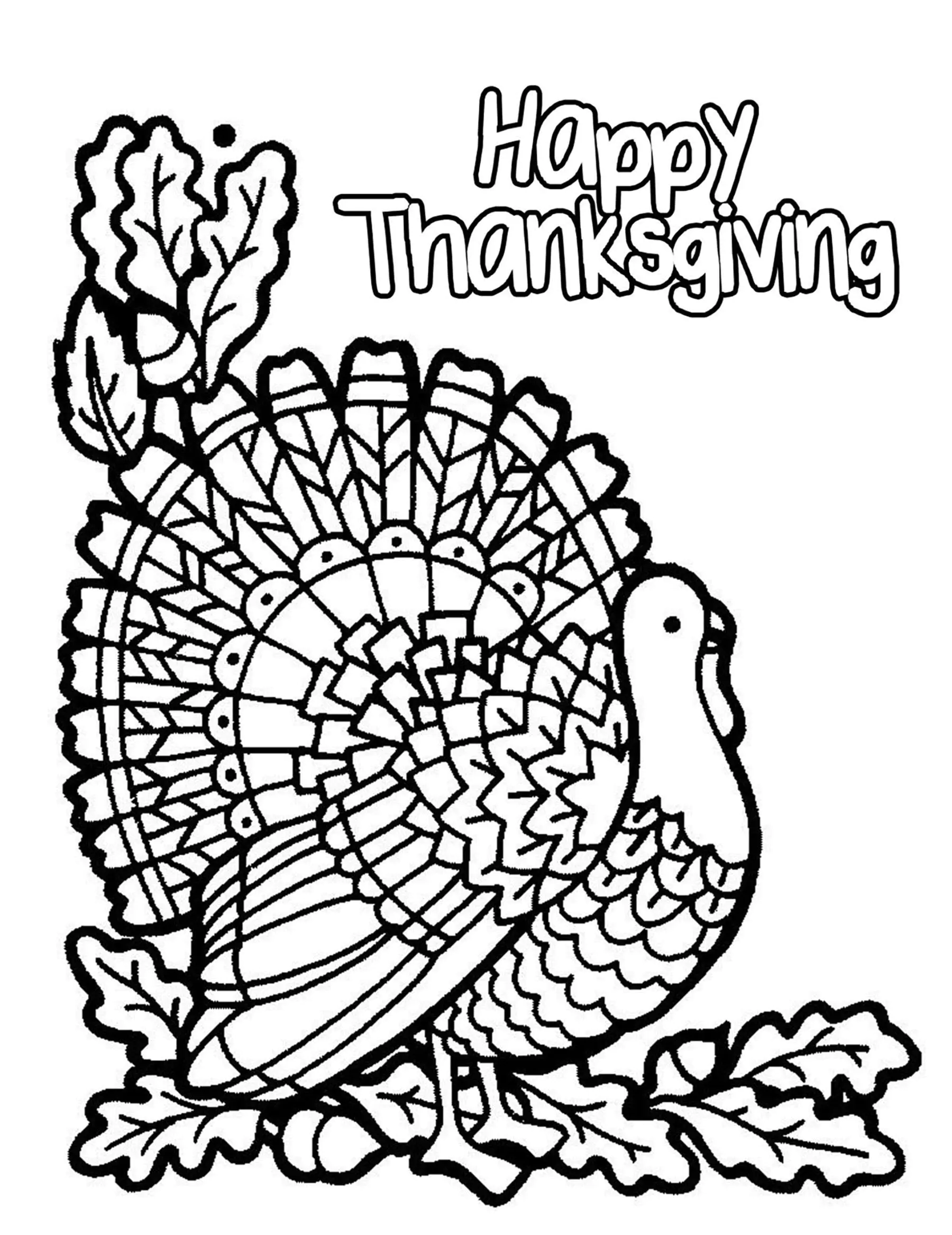 Thanksgiving coloring page for kids