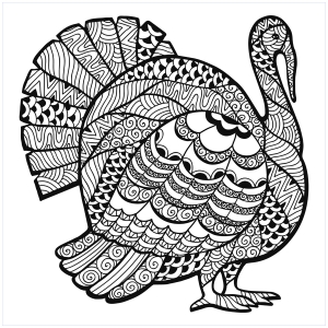 Thanksgiving image to print and color