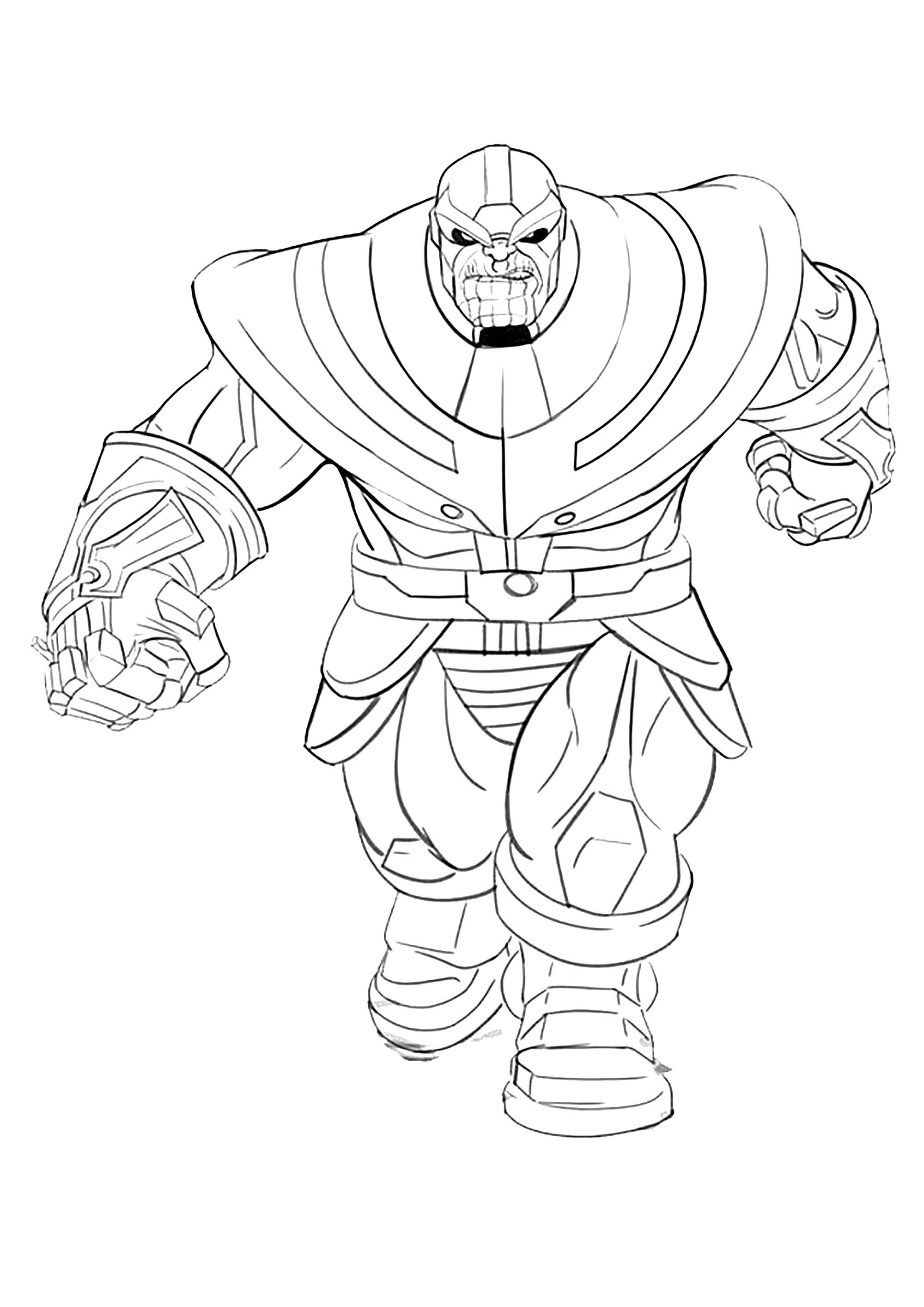 Thanos coloring page to print and color