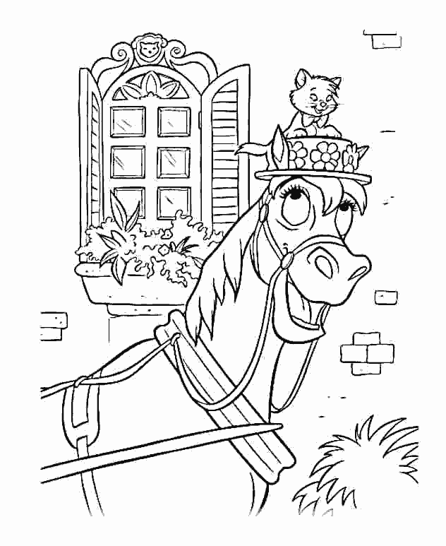 Funny free The Aristocats coloring page to print and color