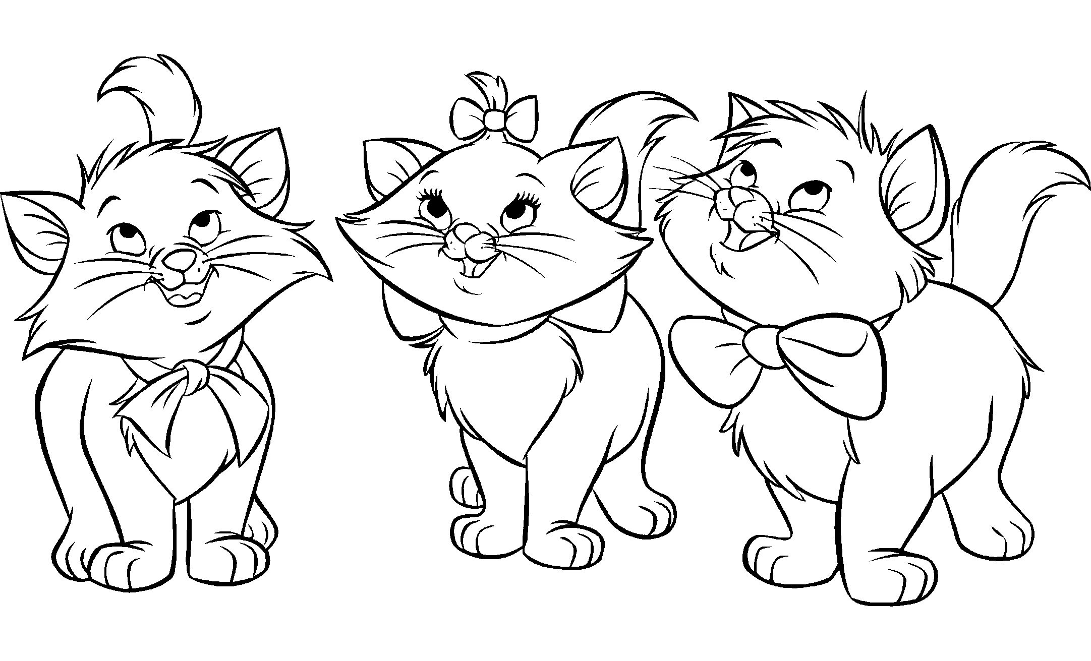 Free coloring pages of Disney kittens