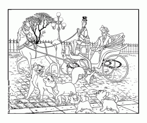 Drawing of The Aristochats free to download and color
