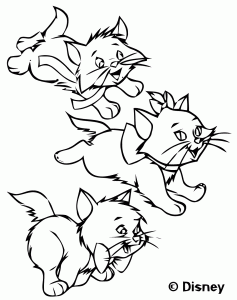 Drawing of The Aristochats free to download and color