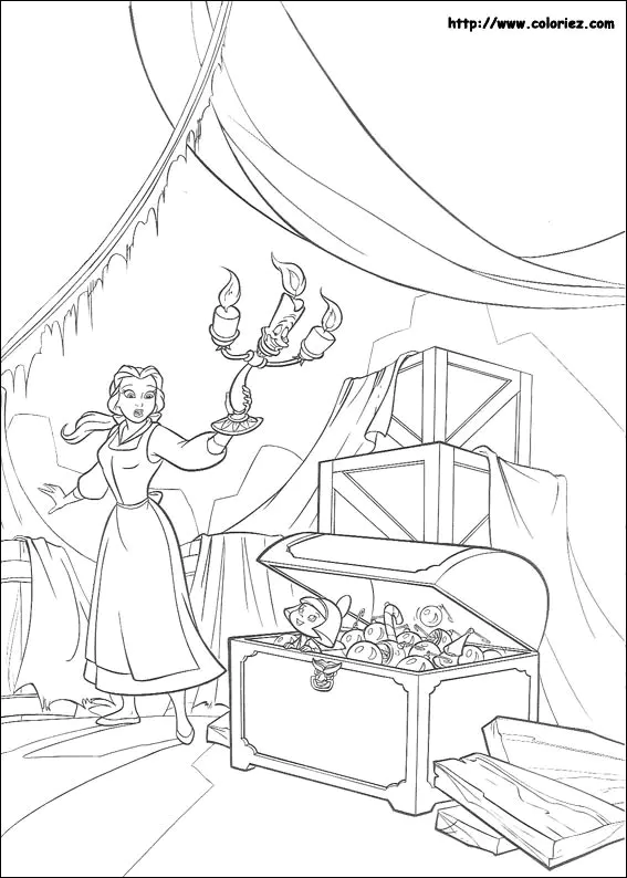 Beauty and the Beast coloring page to print (The Beauty And The Beast)
