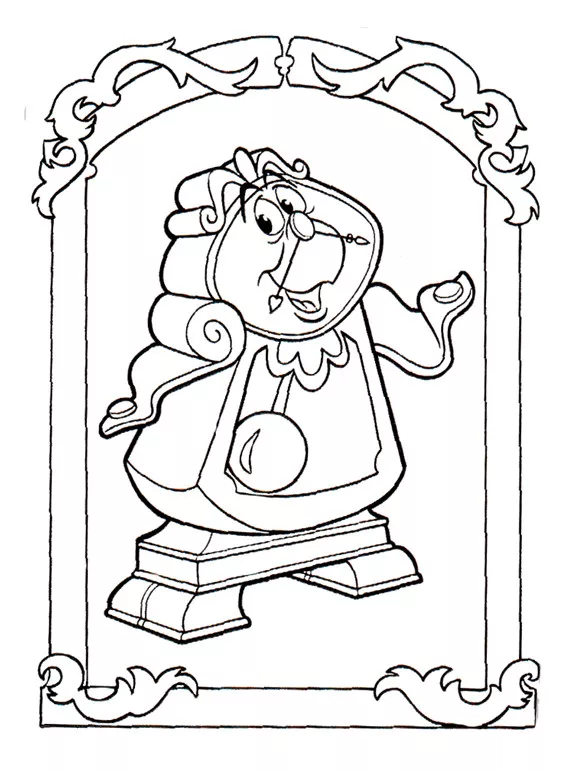 Beauty and the Beast coloring page for kids to print (The Beauty And The Beast)