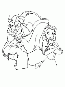 Coloring page the beauty and the beast to color for kids