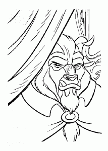 Coloring page the beauty and the beast for kids