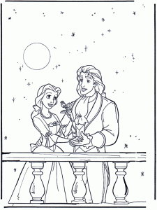 Coloring page the beauty and the beast to print for free
