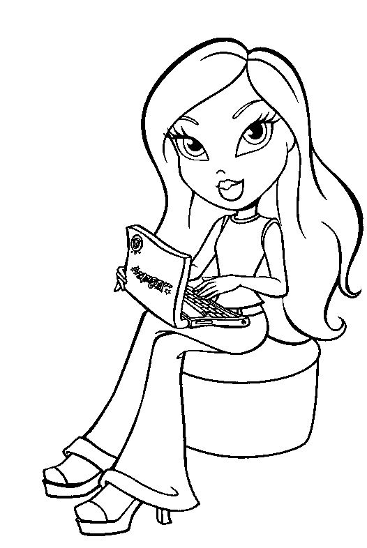 Free coloring pages of a Bratz doll