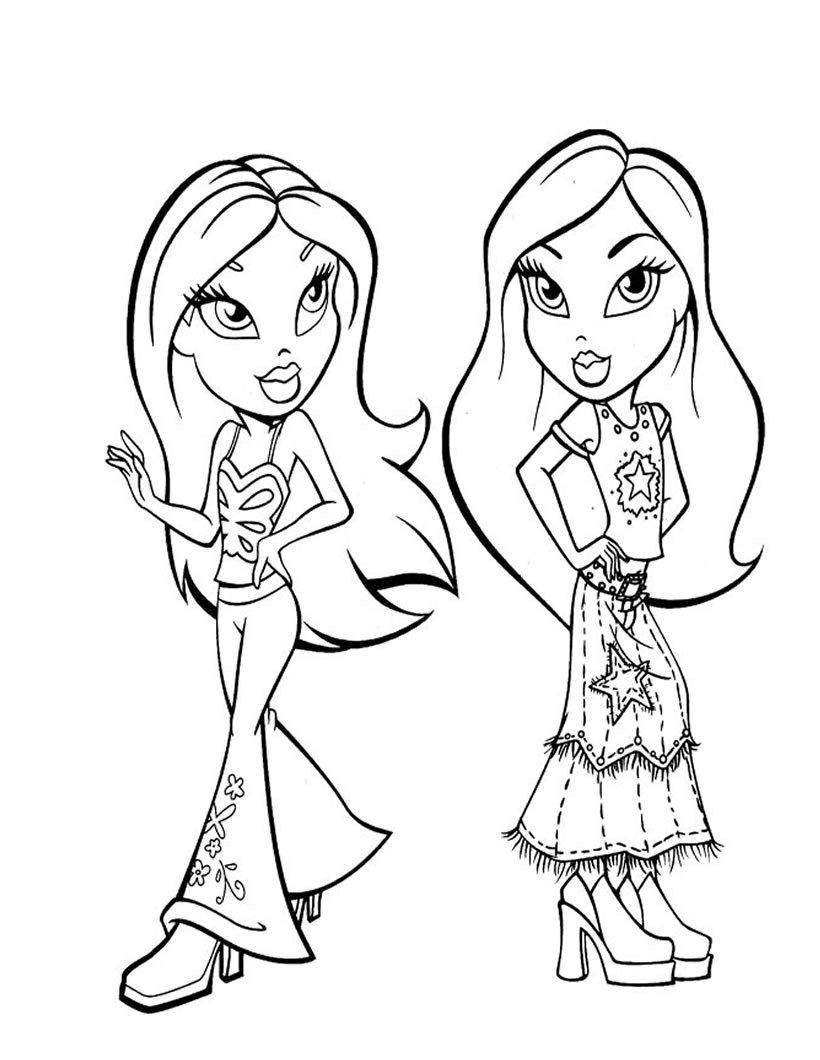 bratz coloring book : Bratz Coloring Book: 50+ coloring pages in total, on  single side pages, with a variety of Bratz movie characters and scenes.