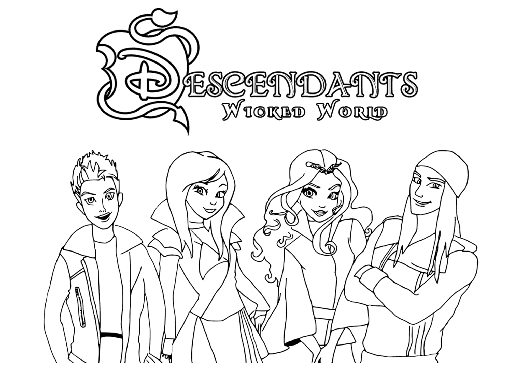 Free The Descendants coloring page to print and color