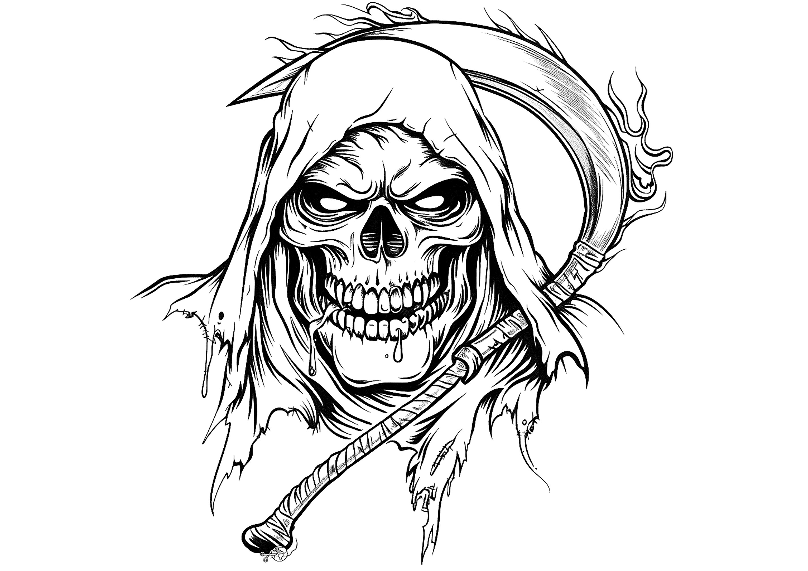 The grim reaper to download - The Grim Reaper Coloring Pages, image size:2828x2000