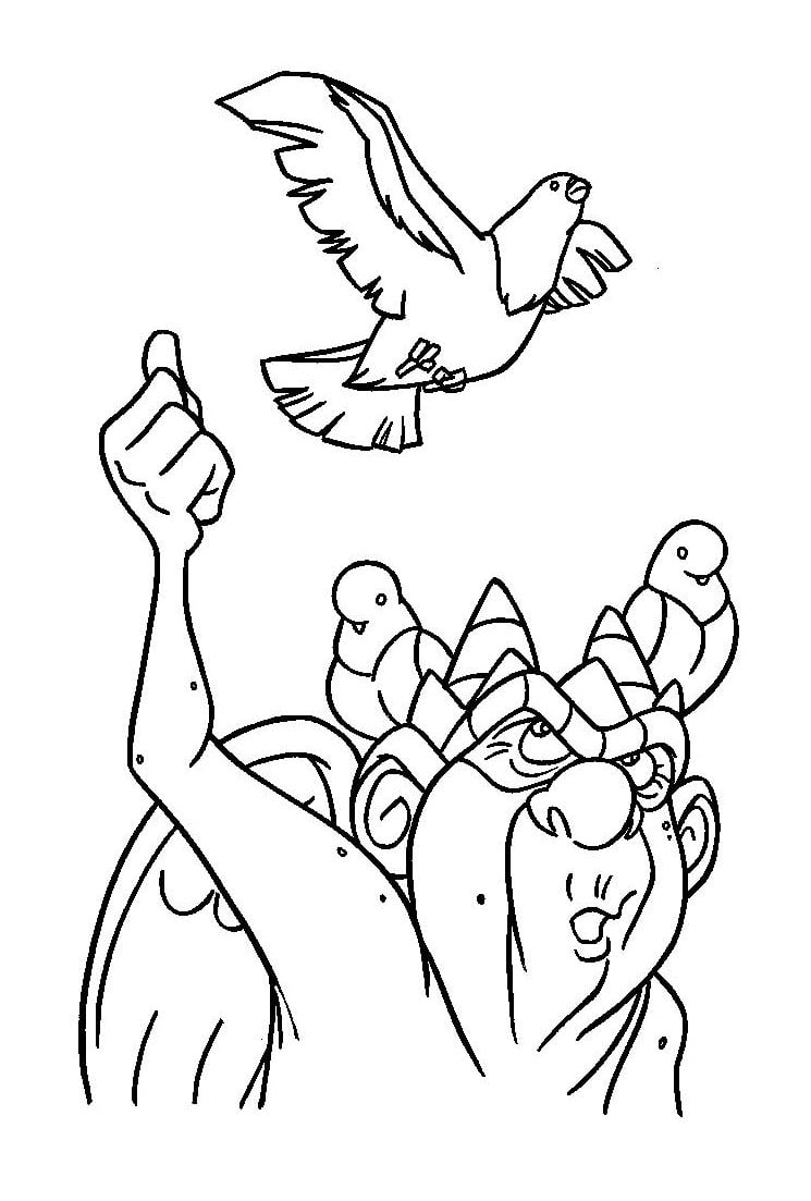 Gargoyle and bird to color