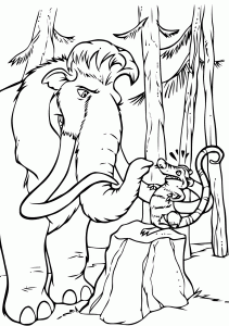 Coloring page the ice age free to color for children