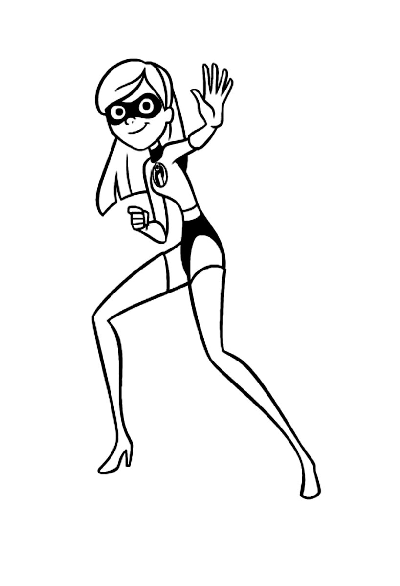 Coloring page Violet: the daughter of Mr. Indestructible and Elastigirl