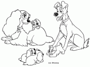 The Lady And The Tramp Coloring Pages for Kids