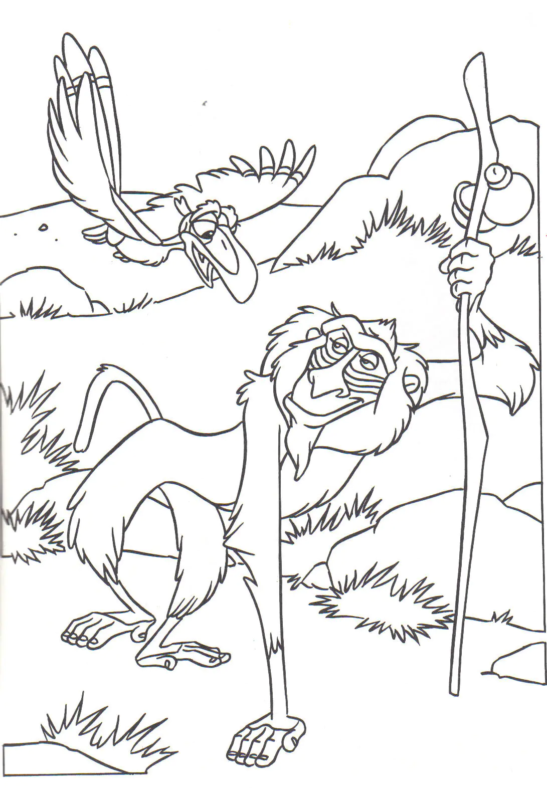 Rafiki (Printable The Lion King Coloring Page for Kids)