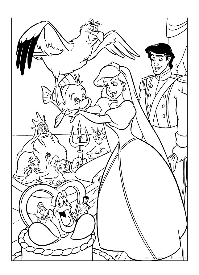 little mermaid coloring page