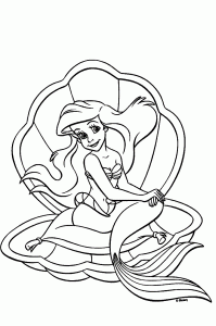 Coloring page the little mermaid to print for free