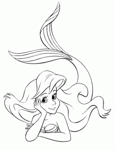 Easy coloring: The little mermaid (Disney)
